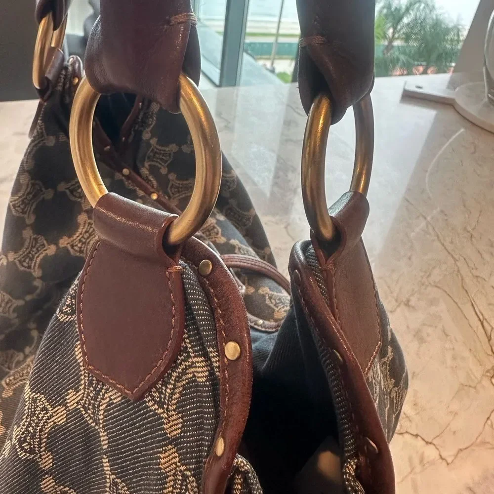 Celine Blue and Brown Monogram Tote